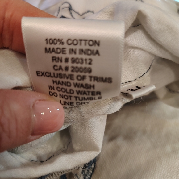 Parsley & Sage Cotton Embroidered Button Up White/Blue Tunic Top Sz 2X Cotton - Picture 10 of 10